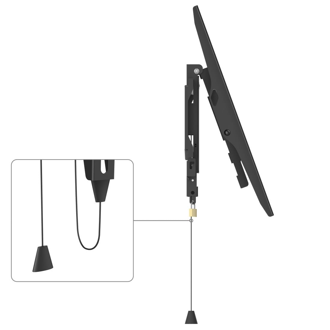 Hama Tilting TV wall mount, anti-theft device, 165 cm (65"), up to 50 kg