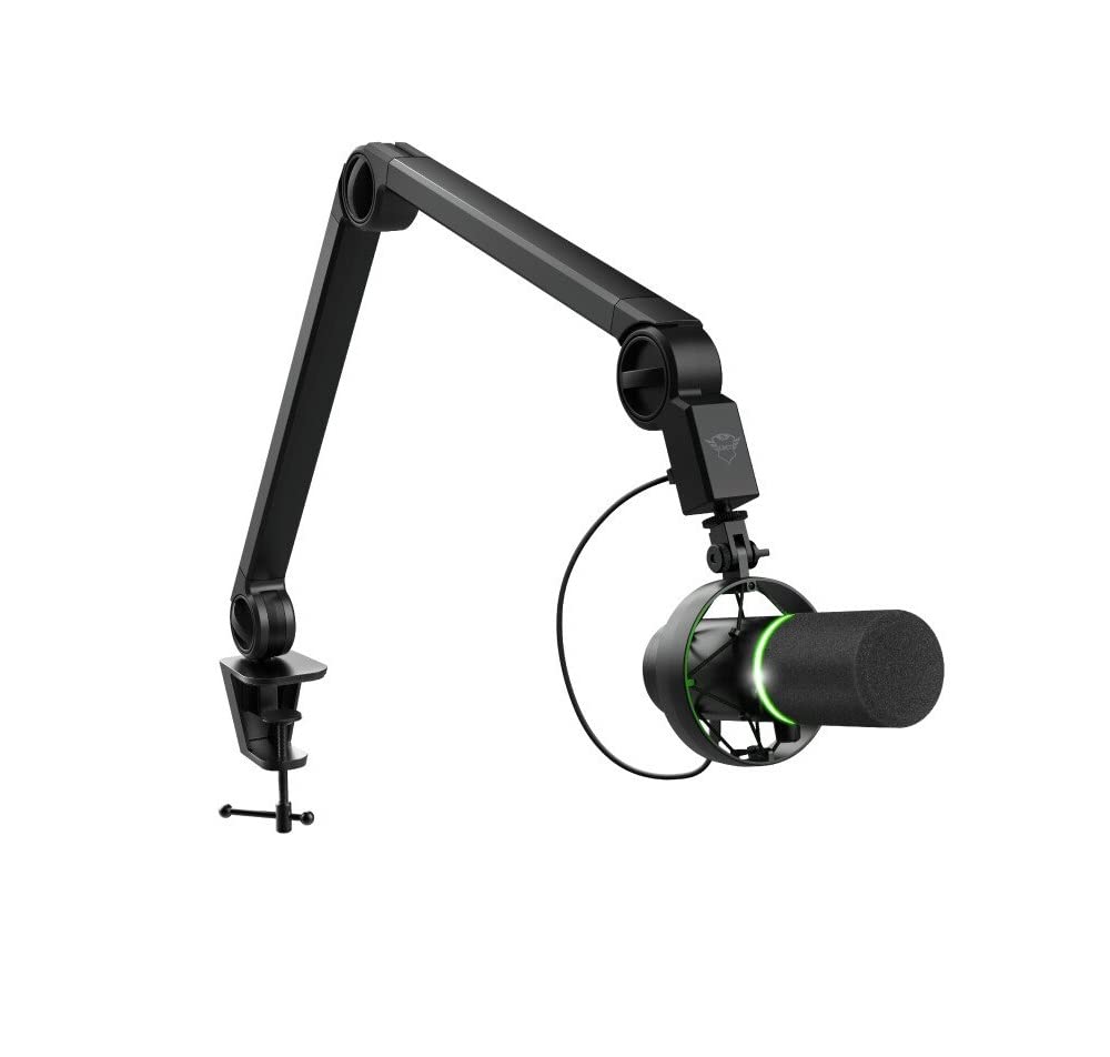 Trust Gaming GXT 255+ Onyx Professional Streaming Microphone with Arm, Shock Mount, Pop Filter, Cardioid USB Microphone for Podcast, ASMR, Music Recording, Broadcasting