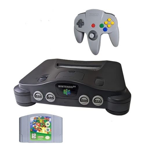 N64 System with Controller, Hookups, and Mario 64 Game (Renewed)