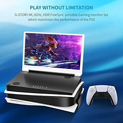G-STORY 15.6" IPS 4K 60Hz Portable Gaming Monitor for PS5, 2 HDMI Speakers