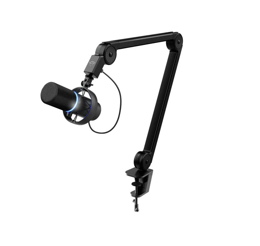 Trust Gaming GXT 255+ Onyx Professional Streaming Microphone with Arm, Shock Mount, Pop Filter, Cardioid USB Microphone for Podcast, ASMR, Music Recording, Broadcasting