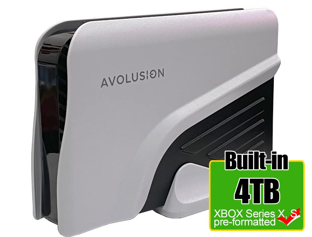 Avolusion PRO-Z Series 4TB USB 3.0 External Gaming Hard Drive for Xbox Series X|S (White) (Renewed)