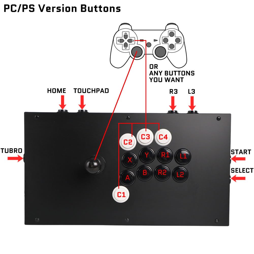 FightBox M8-CrossUP Arcade Joystick Game Controller for PC/PS/SWITCH