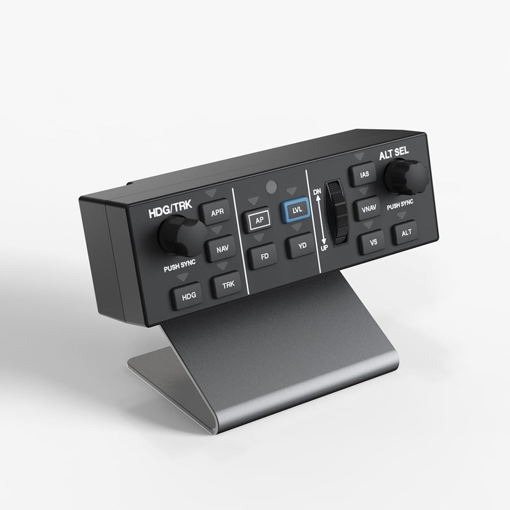 Flight Simulator Digital Autopilot Panel Professional General Aviation Control for Home Cockpit & Desktop Setup PC Flight Simulation Controls - Authentic Aircraft Feel, Plug-and-Play, Aluminum Alloy Stand Included