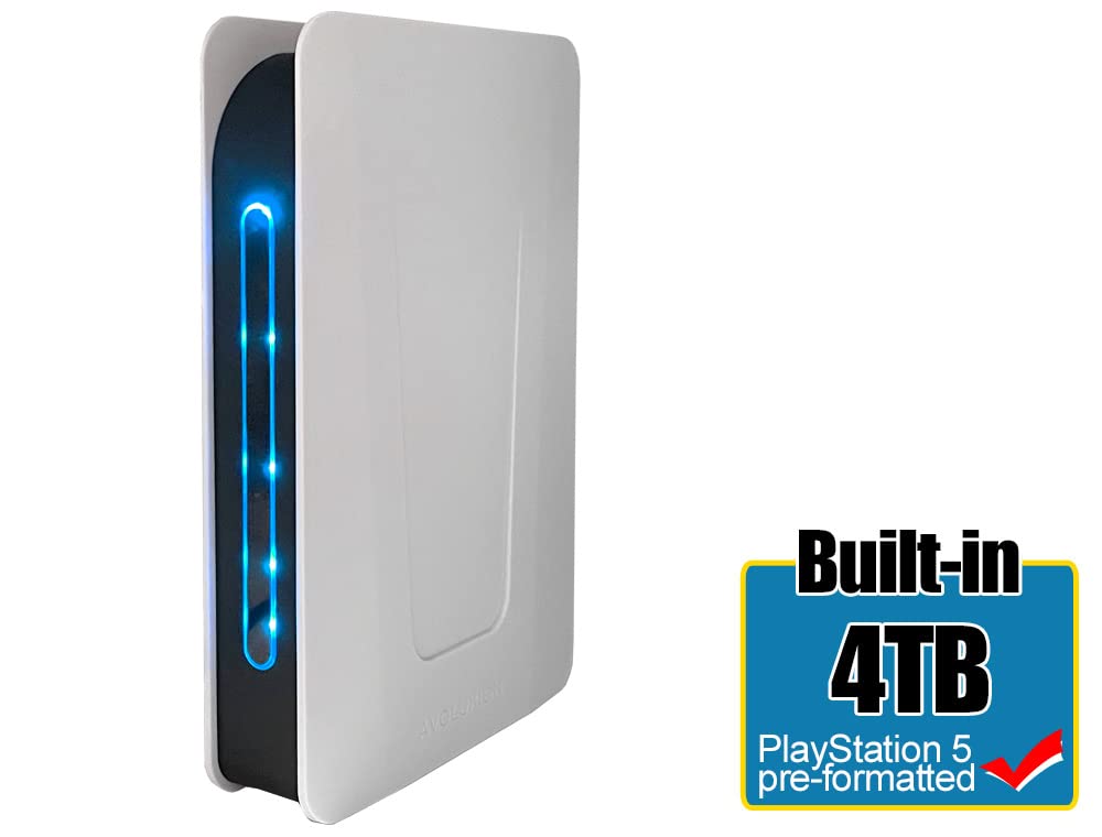 PRO-T5 Series 4TB USB 3.0 External Gaming Hard Drive for PS5 Game Console (White) - 2 Year Warranty