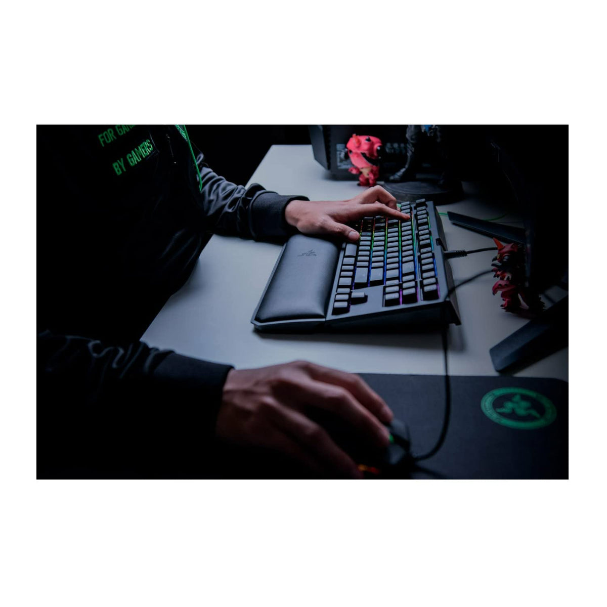 Razer BlackWidow TE Chroma v2 TKL Tenkeyless Mechanical Gaming Keyboard: Orange Key Switches, Tactile & Silent, Chroma RGB Lighting, Magnetic Wrist Rest, Programmable Macros, Classic Black