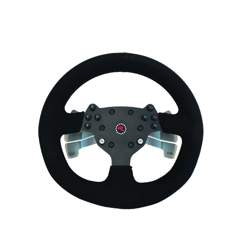 GTR Simulator RS30 Ultra Force Feedback Driving Racing Wheel Suede Leather Cover Instant Gear Shifters with V3 Responsive Adjustable Metal Base 2-Pedals for PC