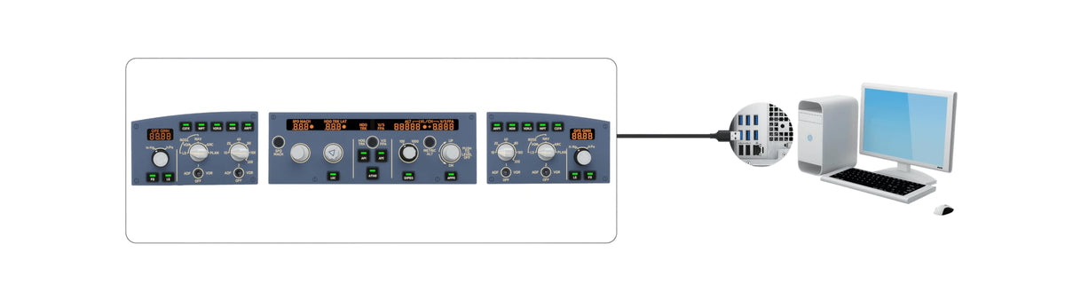 SYDYSOSO Cockpit Simulator 320 Series FCU-L, 1:1 Scale Flight Simulator Training-Inspired Control Panel, Metal Construction, USB Plug & Play, PC Compatible