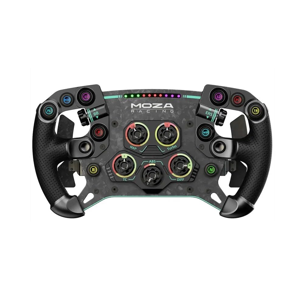 MOZA Racing ステリングホイール GS V2P Steering Wheel ハンドル GT・Formula カスタマイズ可能な10個のLED RGBボタン クイックリリース内蔵 レーシングゲーム R057 【国内正規品】