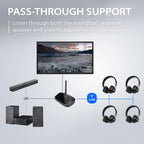 Avantree Shift - Wireless TV Multiple Headphones Pack, Ideal for Watching 2 or More TVs, with Cross-Compatibility, Pass-Through, Long Range, Scalable to 3 Transmitters and 100 Headphones