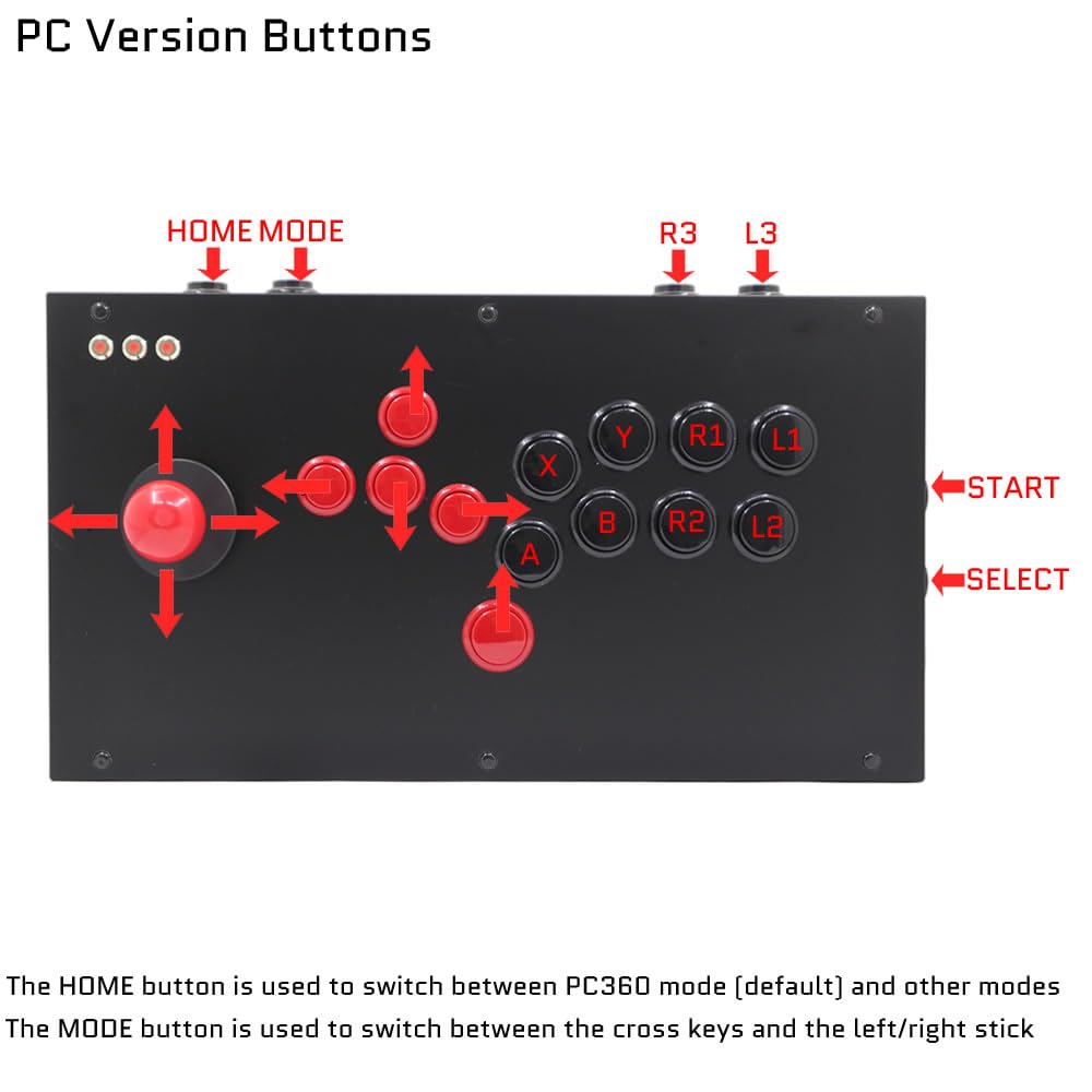 FightBox M3-PC All Button Leverless Arcade Fight Stick Game Controller Compatible With PC/PS3/Switch