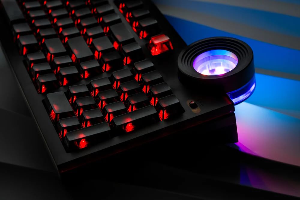 ATM 98 Wireless Custom Silent Mechanical Keyboard, 98 Key Tri-Mode 2.4G Bluetooth Wireless Ergonomic RGB PC Computer Keyboard, Office Accessories, Hotswappable Switch - Night Ink