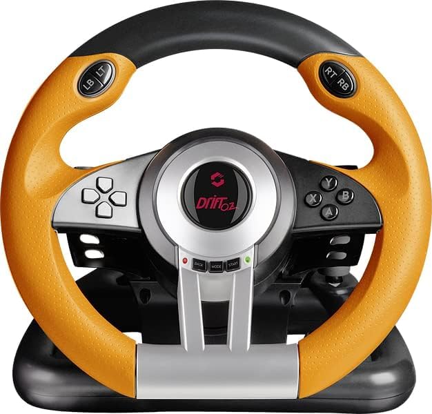 Speedlink DRIFT O.Z. Racing Wheel - USB Gaming Lenkrad fr PC, Schwarz-Orange (Kompatibel mit Windows XP - Pedale fr Gas & Bremse)