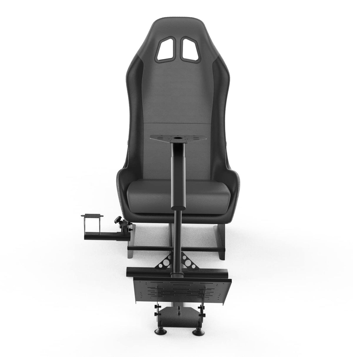 Sim Racing Cockpit with Seat | Compatible with G29 G920 G923 T248X T248 T300RS TX F458 T500RS| Easy to Install Racing Wheel Stand for PS5, Xbox, PC Gaming (Black/Grey)