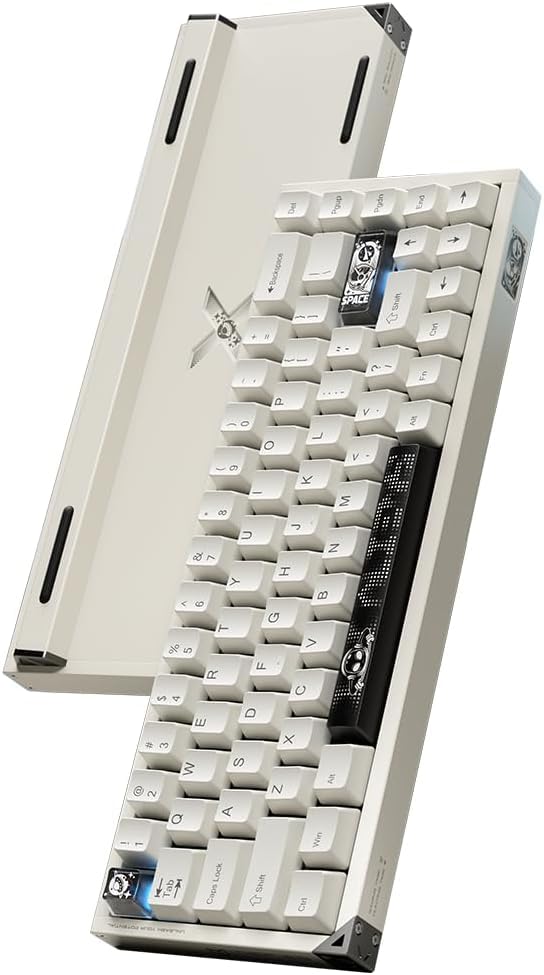 Defender 68 PC Gaming Keyboard Wired, 0.01mm Precision Magnetic Switch Hot Swappable, PBT Keycaps, RGB, 128K Polling Rate, IP57, Full Aluminum CNC Housing, Compatible with Mac(White)