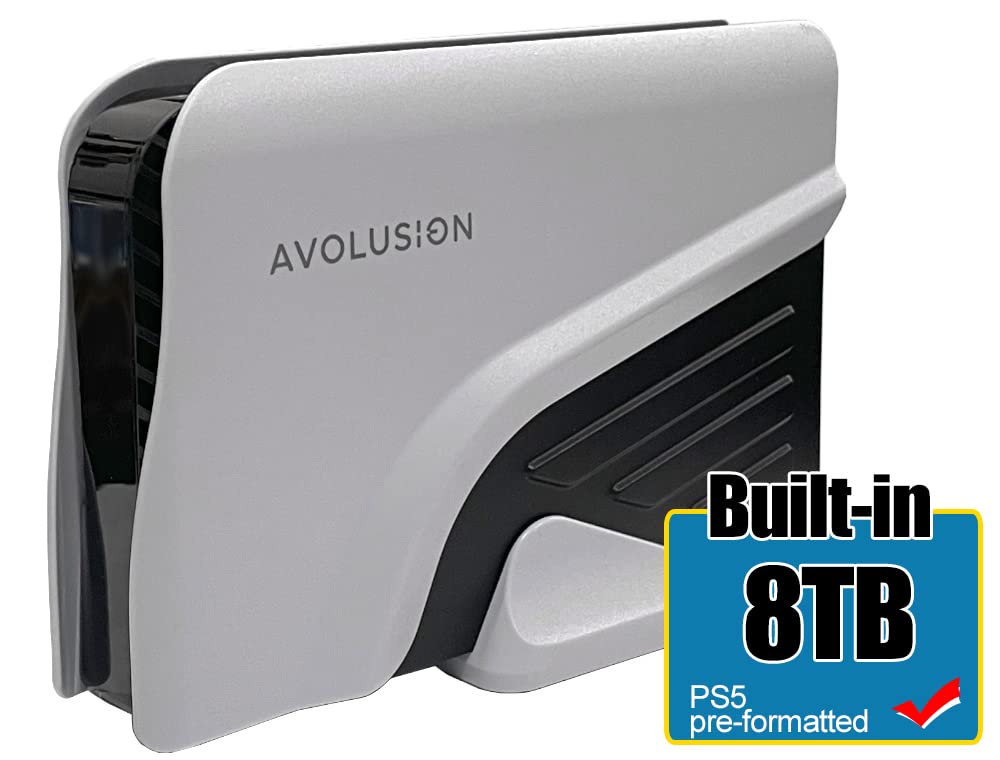 Avolusion PRO-Z Series 8TB USB 3.0 External Gaming Hard Drive for PS5 Game Console (White) (Renewed)