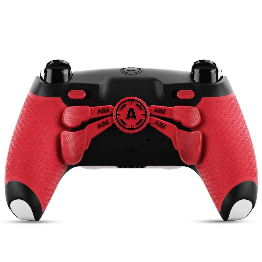 AimControllers Compatible with P-S5 Console & PC | Custom made Wireless Gaming Controller with 4 Back Remappable Paddles | Gaming Accessories Electronics CHERRY With ActiveTriggers