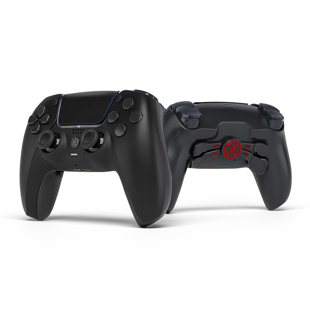AimControllers Compatible with P-S5 Console & PC | Custommade Wireless Gaming Controller with 4 Back Remappable Paddles | Gaming Accessories Electronics- Black Matte
