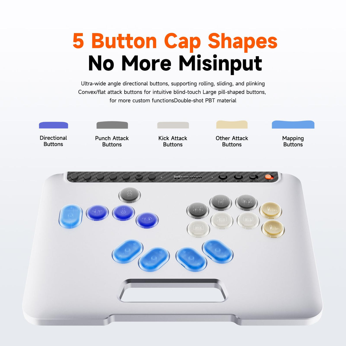 BIGBIG WON Fight Master Leverless Controller for Switch 2/Switch/PC/iOS/Android, All-Button Hitbox Arcade Stick with Bluetooth/2.4G/Wired, Hot-Swappable Fast-Trigger Mechanical Switches, RGB Fight Stick