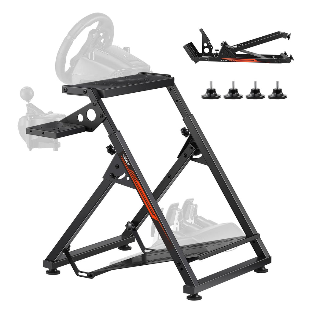VEVOR Racing Wheel Stand, Heavy-Duty Simulator Cockpit Steering Wheel Stand, Fit Logitech G25, G27, G29, G920, G923, Thrustmaster T300RS, TX F458, T500RS, T3PA-PRO (F1/GT) and CSR Pedals