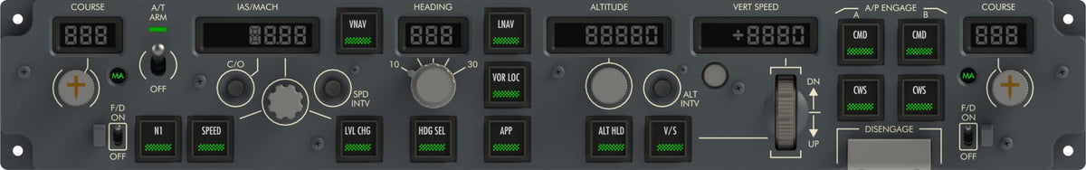 SYDYSOSO Cockpit Simulator 737X MCP Flight Simulator Mode Control Panel, Full Scale 1:1 Replica Mode Control Panel, Realistic Operation, Plug and Play, USB, Compatible With PC