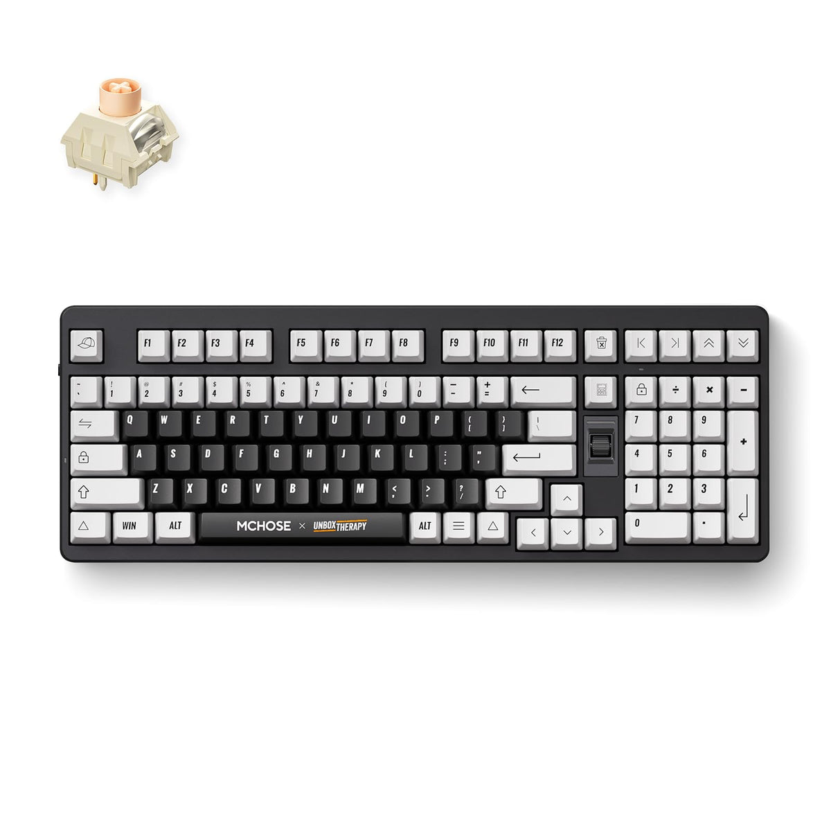 MCHOSE UT98 Wireless Mechanical Keyboard Compact Silent Gaming Keyboard with Knob Tri-Mode Connection Hot Swappable Custom Creamy Keyboard Gasket Structure Pre-lubed Linear Switches RGB Classic Silent