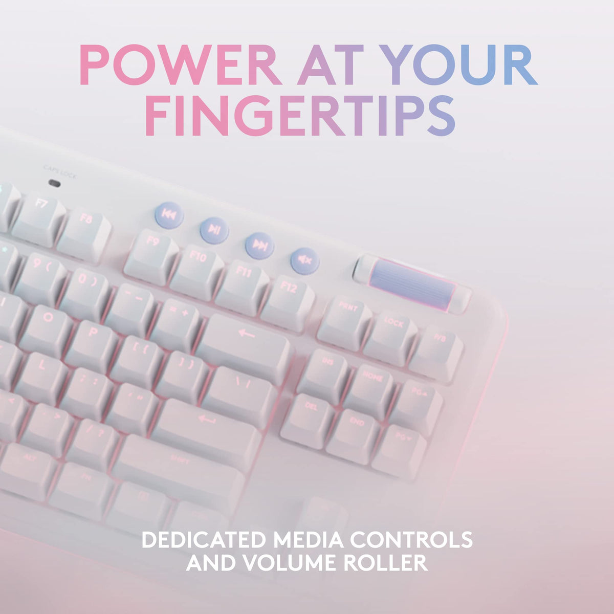 Logitech G715 Wireless Mechanical Gaming Keyboard with LIGHTSYNC RGB, Lightspeed, Tactile Switches (GX Brown), and Keyboard Palm Rest, PC/Mac Compatible - White Mist