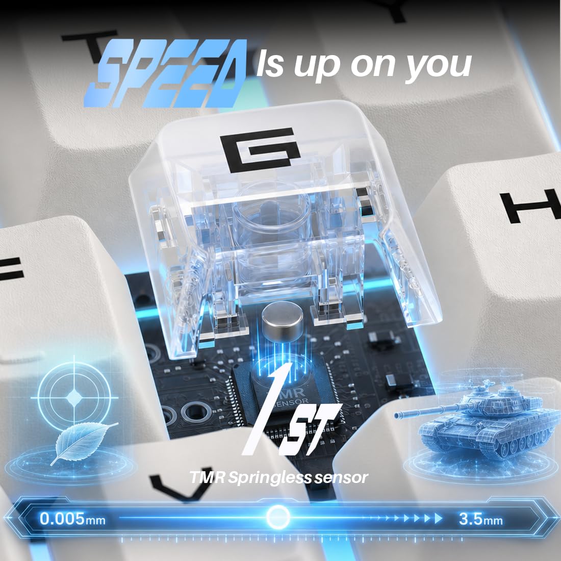70% Springless TMR Gaming Keyboard,Custom CNC 0.005mm RT Updatable