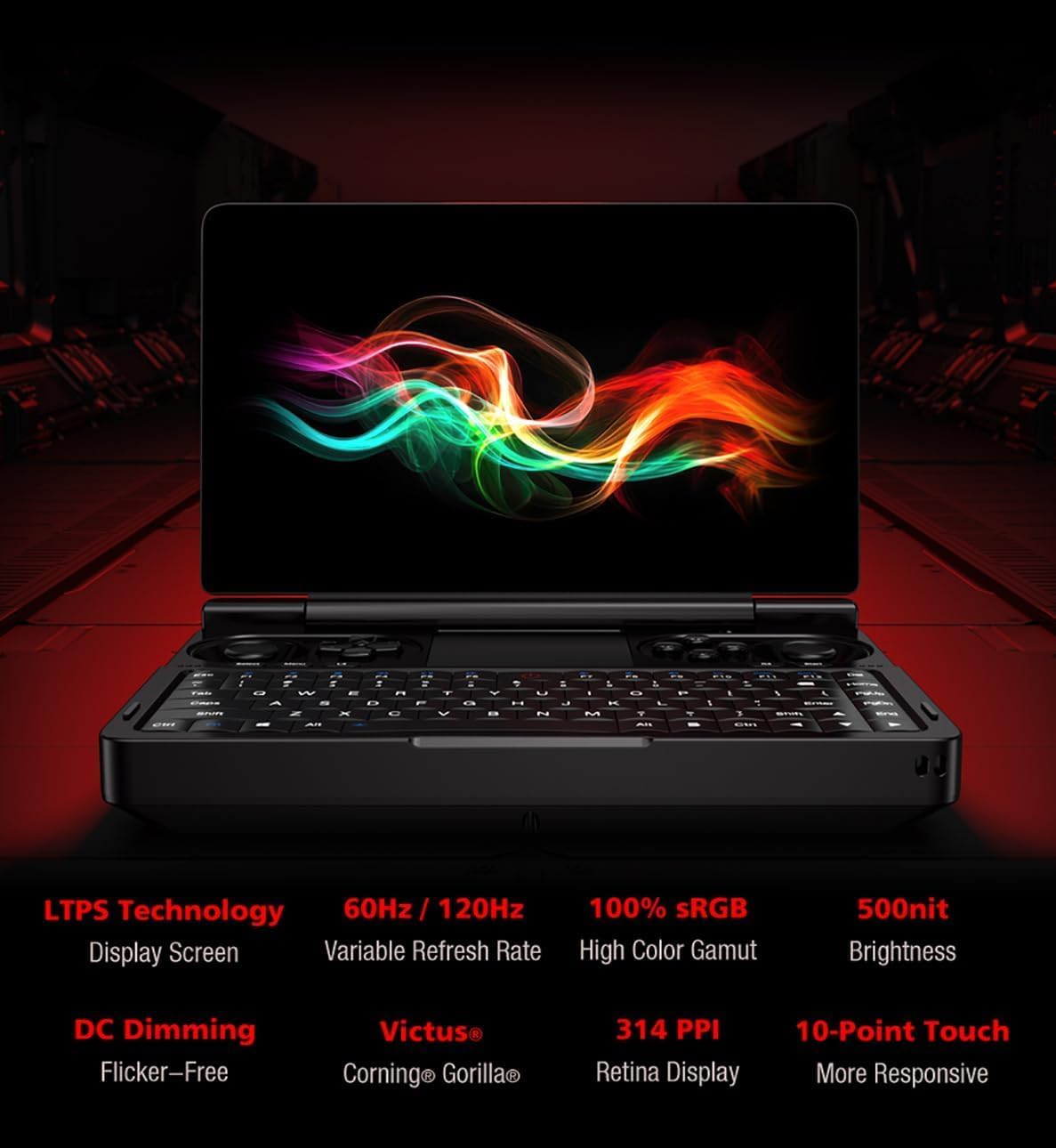 GPD WIN Mini 2025 Handheld Game Console, 7" Touchscreen Gaming PC Mini Laptop Gamepad UMPC Win11 [AMD Ryzen AI 9 HX 370 32GB RAM/2TB M.2 NVMe SSD]