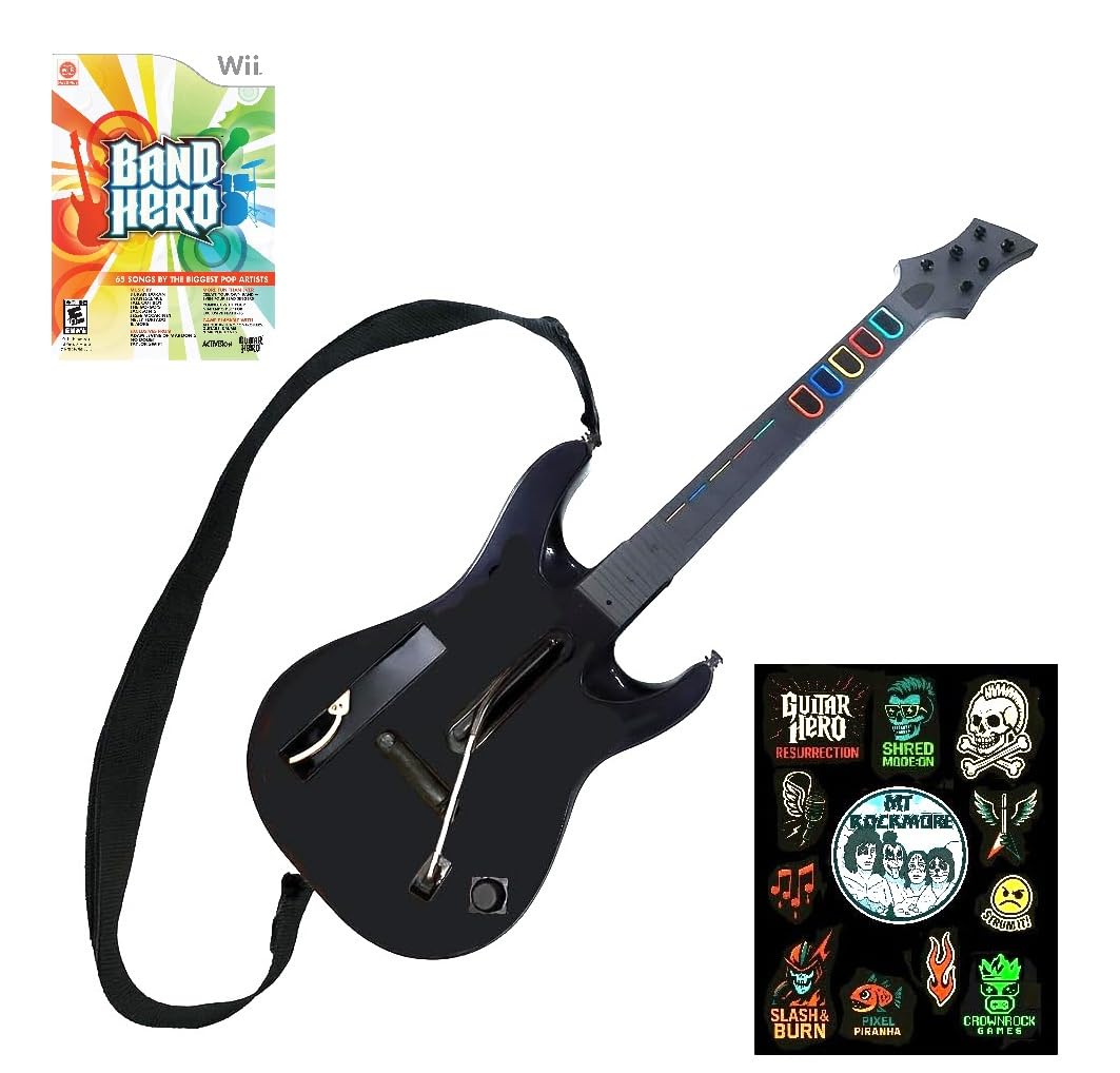 Crownrock Enterprises Authentic Legends of Rock Wii Guitar Bundle - Gibson Controller + Game (Renewed)