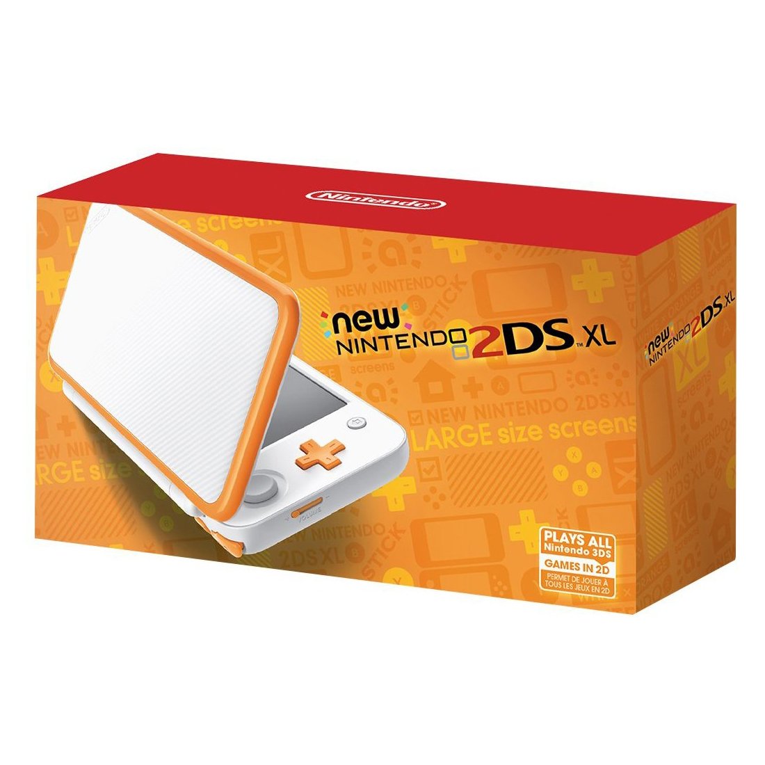 Nintendo 2DS XL Game Console - White + Orange - Nintendo 2DS