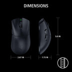 Razer DeathAdder V4 Pro Wireless Gaming Mouse, 8K Polling Rate, 56g, Black