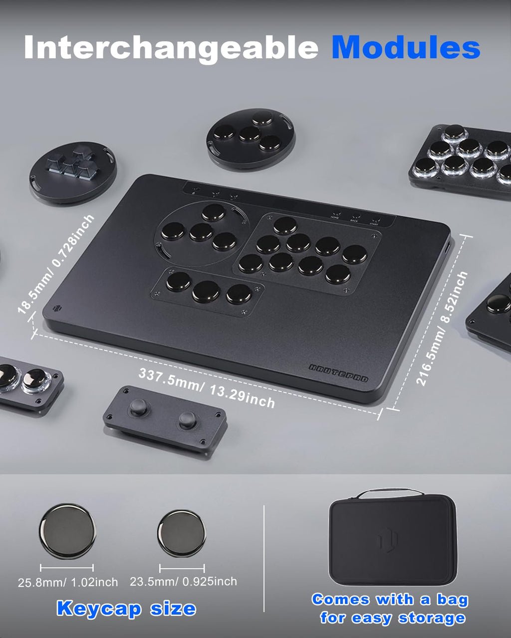 Leverless Controller Arcade Stick: Arcade Stick X Series with Ambient RGB & Tournament Lock Switch, Low Profile X1 with Wind Engine Switches ,Leverless Controller for Switch, PC,PS4