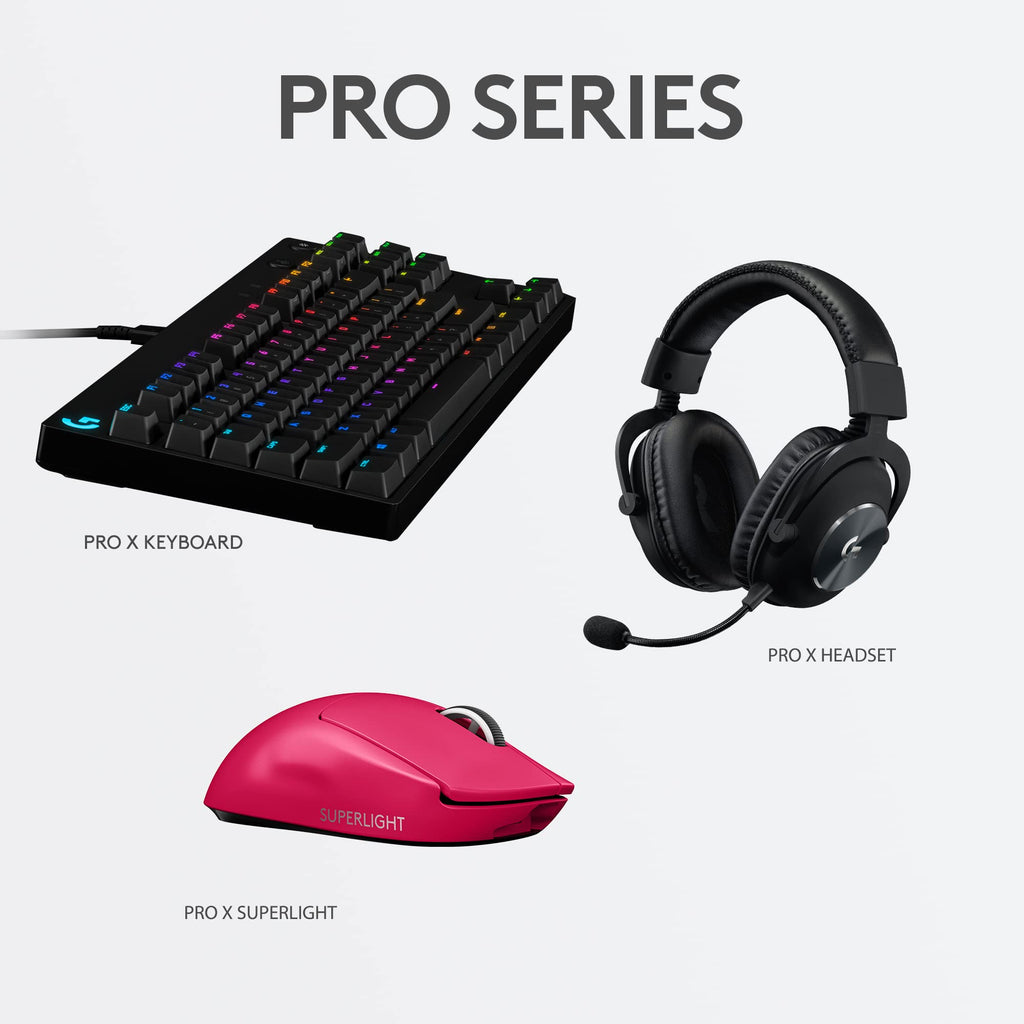 Logitech G PRO X Superlight Wireless Gaming Mouse, Ultra-Lightweight, Hero 25K Sensor, 25,600 DPI, 5 Programmable Buttons, Long Battery Life, Compatible with PC/Mac - Magenta