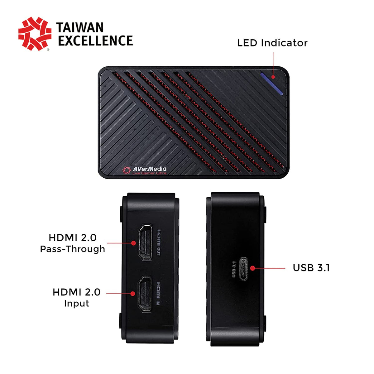 AVerMedia Live Gamer Ultra GC553 – 4K60 HDR Pass-Through, 4K30 Capture, Low Latency for Xbox Series X/S, PS5, Switch, Windows 11/macOS 10.13