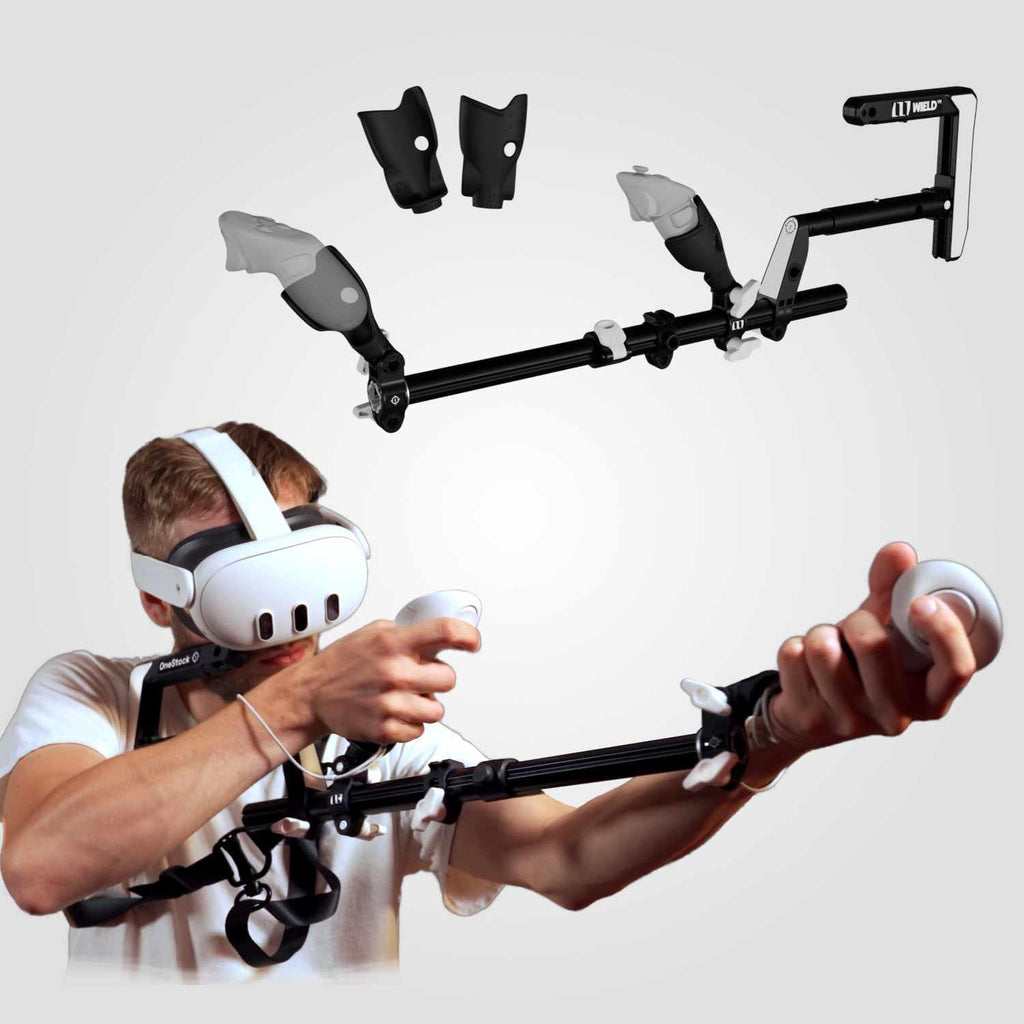WIELD VR Gun Stock for Quest 3 | 2 | 3S | Pro – with Tactical Sling – Designed for FPS Accuracy, Stability & Immersion – VR Accessory for Shooting Games – OneStock