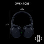 Razer Barracuda V2 Pro Wireless ANC Gaming Headset, 70 Hr Battery, Black