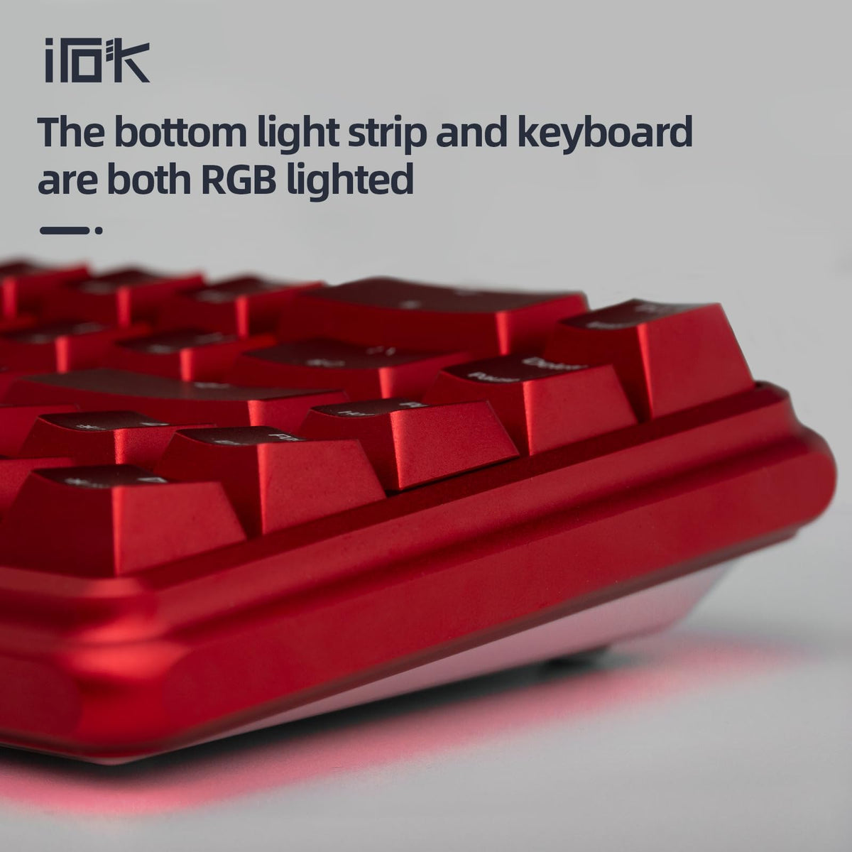 IROK CD67 RGB Portable 60% Gaming Keyboard with Full Metal Enclosure, hot-swappable red switches with Customizable backlighting, Wired Mechanical Keyboard for Windows PC Gamers