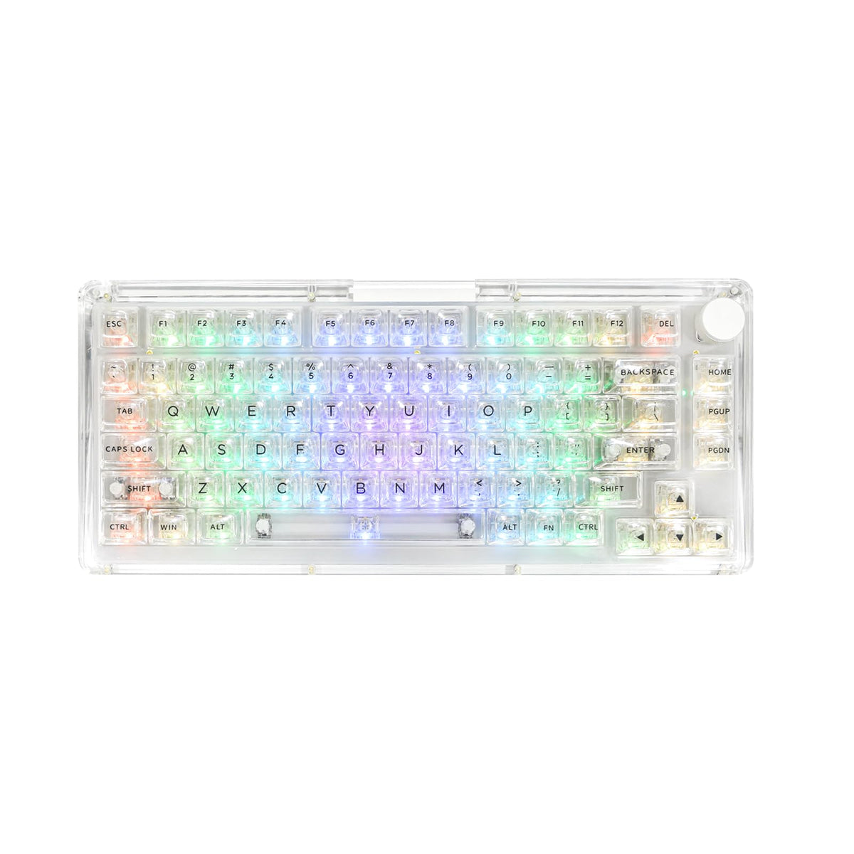 KiiBoom Phantom 81 75% Transparent Mechanical Gaming Keyboard, Hot Swappable Custom Gasket Keyboard with RGB Backlit, Clear Keycap, Rechargeable Battery, Triple Mode for Win/Mac (Phantom 81 V3 Clear)