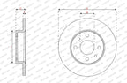 FERODO Brake Disc DDF2218C Rear for ABARTH 500/595 / 695 2008 Onwards | OE Matching Quality | Smooth & Quiet Performance
