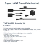 HTC VIVE Wired PC Streaming Kit for VIVE Focus Vision VR Headset - DisplayPort Mode Compatible