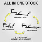 Magnetic Gun Stock for Quest 3, 3S & with Silicone Grips - Magnetic VR Gun Stock - with Basic Sling - VR Accessory for Shooting Games - OneStock Magnetic