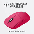 Logitech G PRO X Superlight Wireless Gaming Mouse, Ultra-Lightweight, Hero 25K Sensor, 25,600 DPI, 5 Programmable Buttons, Long Battery Life, Compatible with PC/Mac - Magenta
