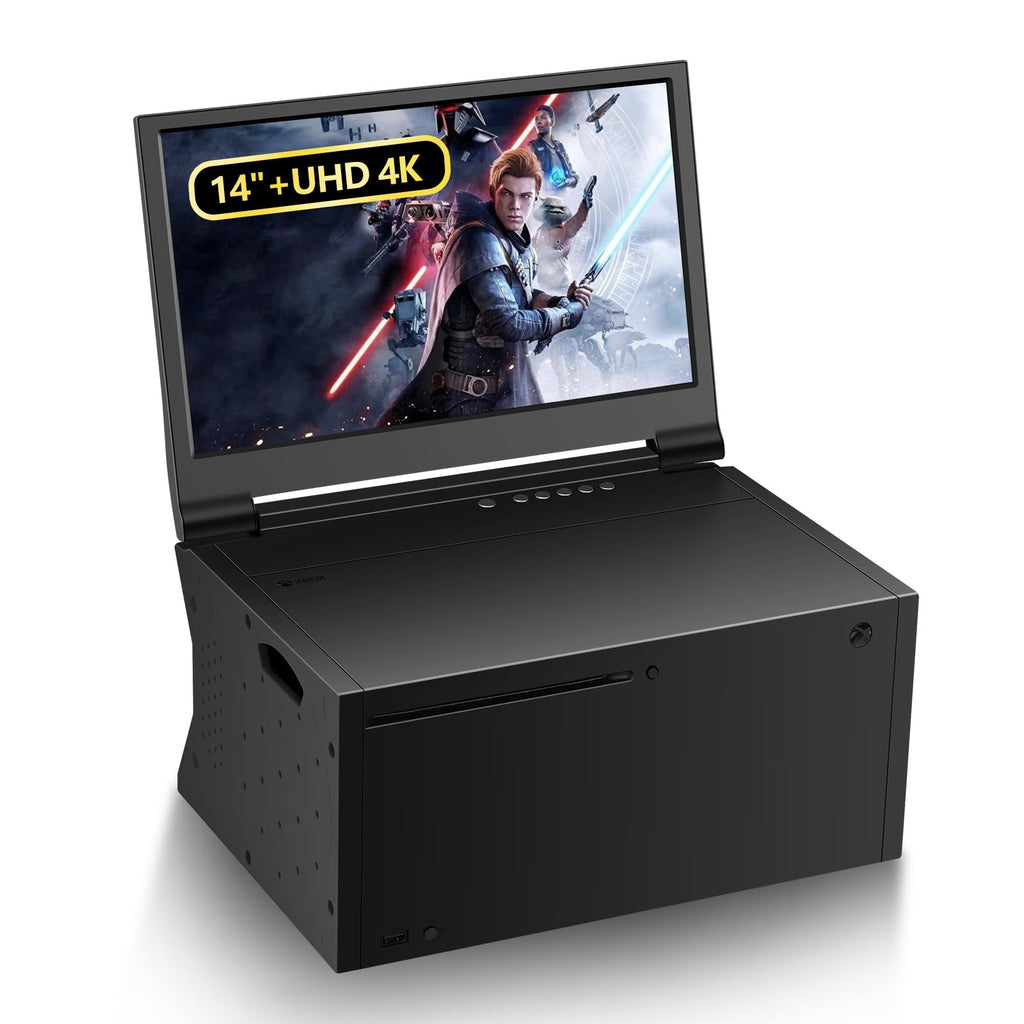 G-STORY 14‘’ Portable Monitor for Xbox Series X 4K Portable Gaming Monitor IPS Screen for Xbox Series X（not Included） with Two HDMI, HDR, Freesync Game Mode Travel (14“&4K for Xbox Series X)