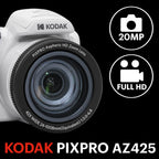KODAK PIXPRO AZ425 20MP Digital Camera, 42x Optical Zoom, OIS, White