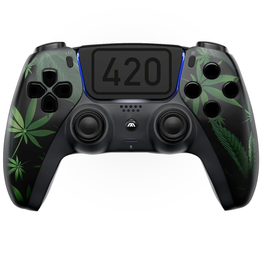 MODDEDZONE Custom Wireless Controller compatible with PS5 Exclusive Unique Designs | Personalize Your Gaming Experience and Exceptional Performance| Compatible with Playstation 5 (Gold Money)