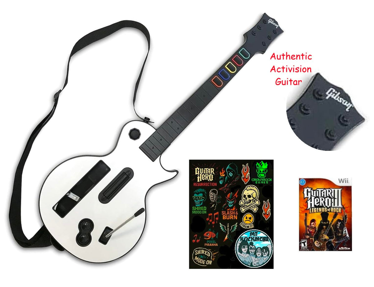 Crownrock Enterprises Authentic Legends of Rock Wii Guitar Bundle - Gibson Controller + Game (Renewed)