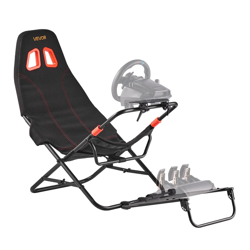 VEVOR Racing Wheel Stand, Heavy-Duty Simulator Cockpit Steering Wheel Stand, Fit Logitech G25, G27, G29, G920, G923, Thrustmaster T300RS, TX F458, T500RS, T3PA-PRO (F1/GT) and CSR Pedals