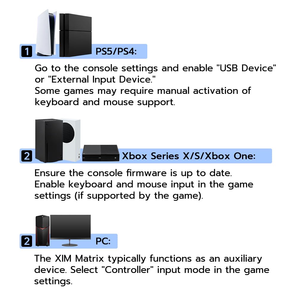 Mcbazel XIM Matrix Multi-Input Adapter Converter for Xbox Series X/S, PS5, Xbox One, PS4, PC | Requires App Setup & Wired Ethernet for PS5 | Not Plug-and-Play
