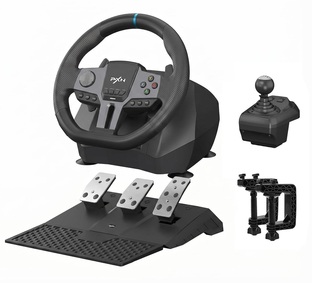 PXN V9 Gen2 Racing Wheel with Pedals and Shifter for PC,PS4,PS3,Xbox
